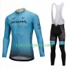 Cykeltøj Langærmet + Bib Cykelbukser 2018 Astana Pro Team N001